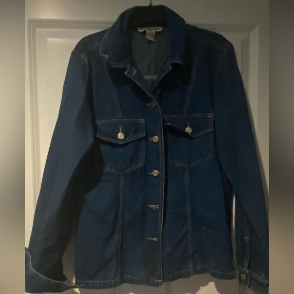 Adriana Sport Women's Blue Denim Cotton Jacket Sz M